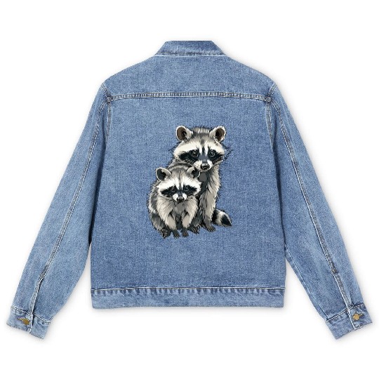Opossum and raccoon Men's Denim Jackets