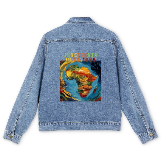 Juneteenth 1865 Africa Map Men's Denim Jackets