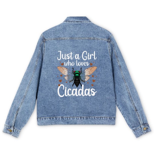 Cicadas Art Insect Lover Cicada Men's Denim Jackets