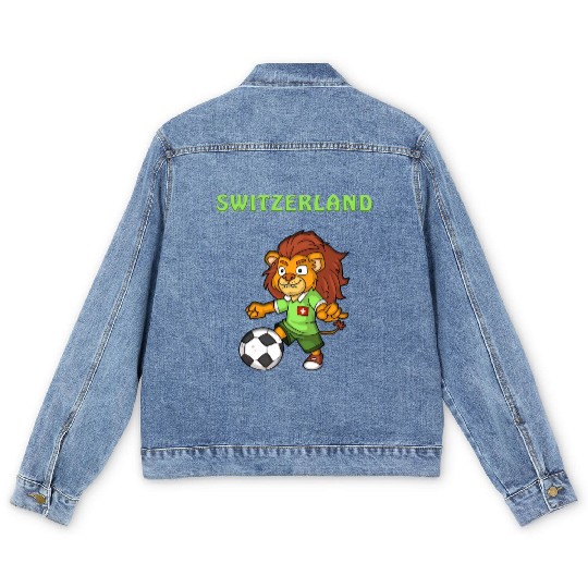 Swiss Fans / Switzerland Lion Men's Denim Jackets