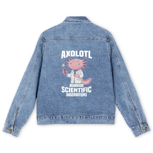 Axolotl Science Teacher Mexican Salamander Men's Denim Jackets