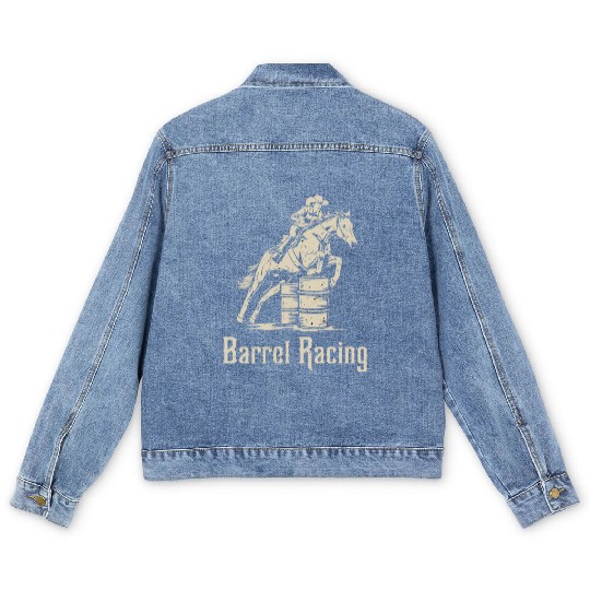 Barrel Racing Gifts Men's Denim Jackets