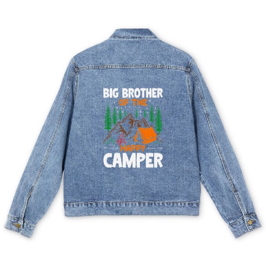 Big Brother of The Happy Camper Hiking Lover Men's Denim Jackets