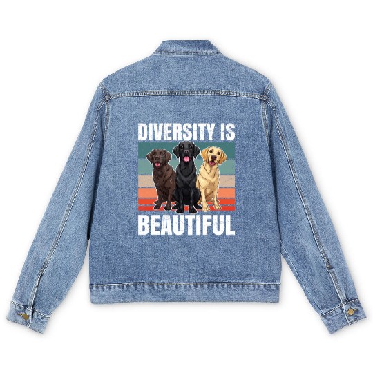 Labrador Lover DIVERSITY IS BEAUTIFUL Owner Men's Denim Jackets