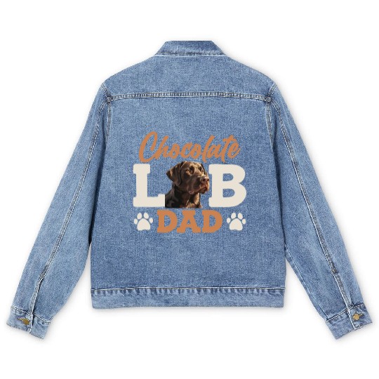 Labrador Owner CHOCOLATE LAB DAD Labrador Dog Men's Denim Jackets
