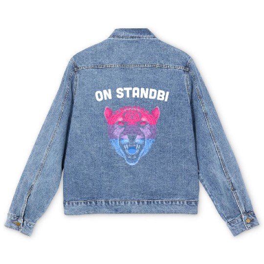 On StandBi Bisexual Funny Bi Humor LGBTQ Pride Mon Men's Denim Jackets