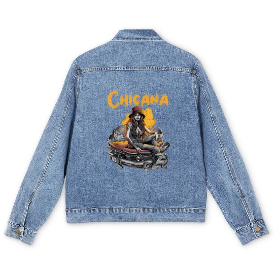 Chicana Lowrider Clothes Mexican American Men's Denim Jackets
