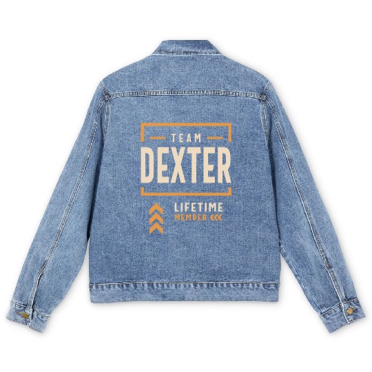 Team Dexter Lifetime Member Funny Name Dexter Men's Denim Jackets