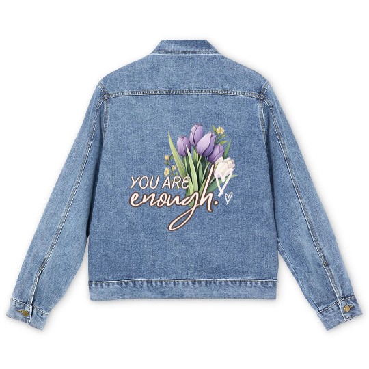 You Are Enough Bouquet Men's Denim Jackets