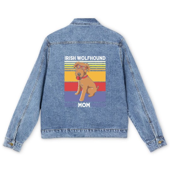 Mothers Day Dog With Sunglasses Irish Wolfhound Men's Denim Jackets