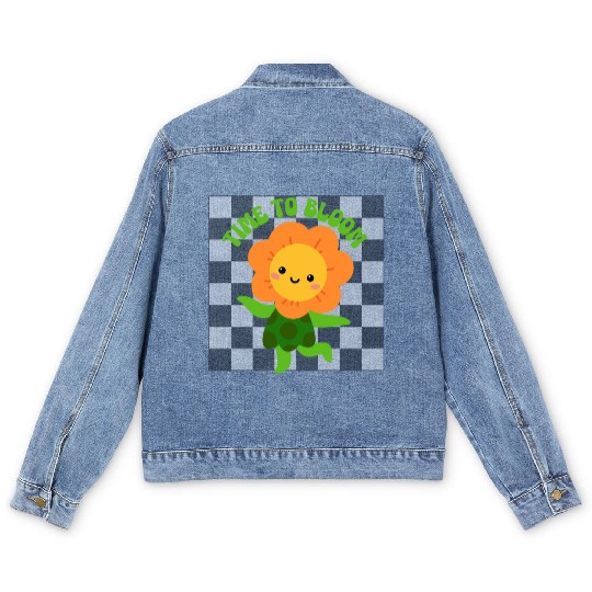 Time to Bloom: Floral Print Design Men's Denim Jackets