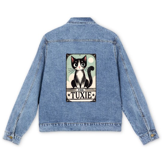 Tuxedo Cats Tarot Card Men's Denim Jackets