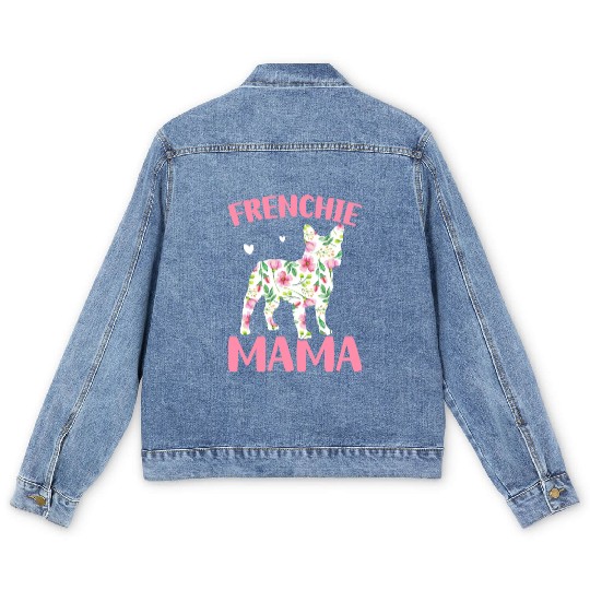 Bulldog Lover French Dog Mama Frenchie Mama Men's Denim Jackets