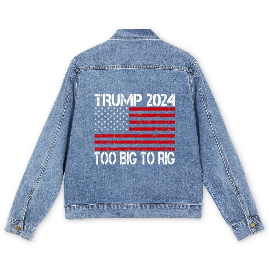 2024 Elections Too Big To Rig Men's Denim Jackets