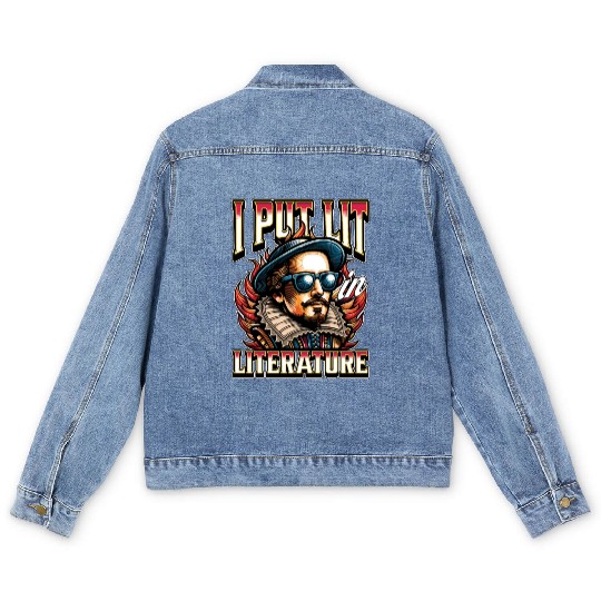 Literature Teacher I Put Lit In Literature Bookish Men's Denim Jackets