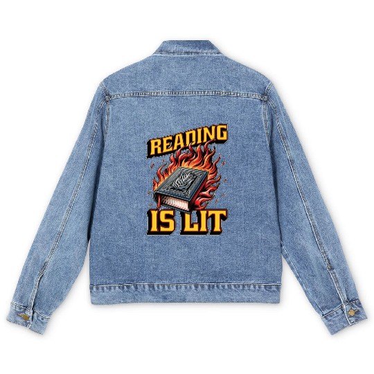 Literature Teacher Reading Is Lit Educator Bookish Men's Denim Jackets