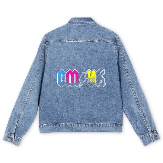 CMYK Rock Band Graphic Designer Men's Denim Jackets