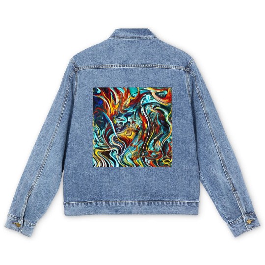 Multi abstrack Men's Denim Jackets