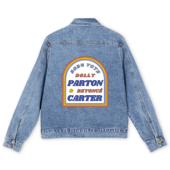Vote Dolly Parton & Beyonce Carter 2024 Election Men's Denim Jackets
