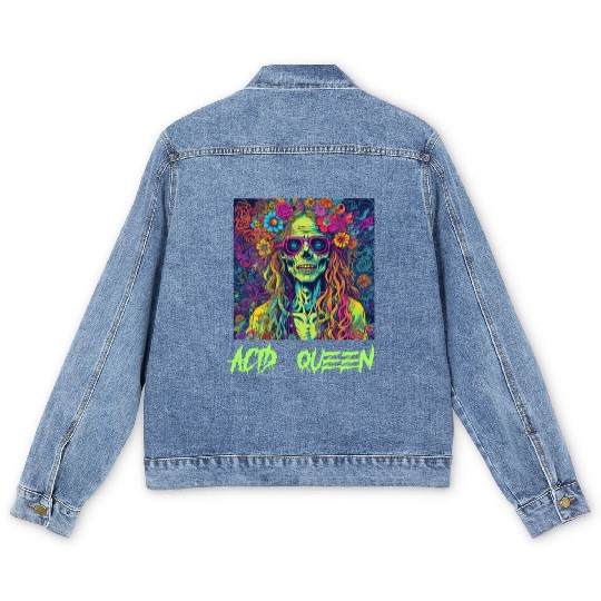 Zombie Acid Queen of the Apocalypse Men's Denim Jackets