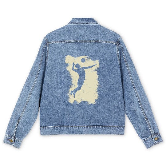 Volleyball Beach Grunge Vintage Men's Denim Jackets
