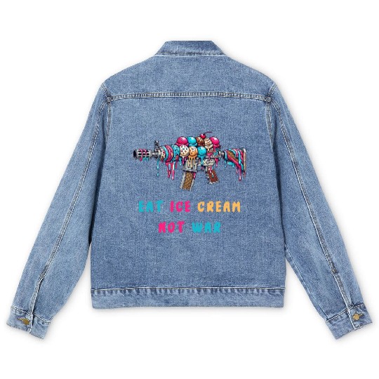 Ice cream not of war Men's Denim Jackets
