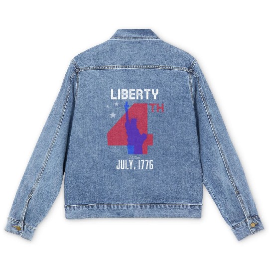 Liberty Been Lit Since July, 1776 4th of July Men's Denim Jackets