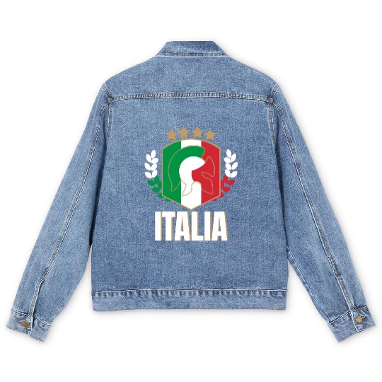 Italia Italy Jersey soccer football championship Men's Denim Jackets