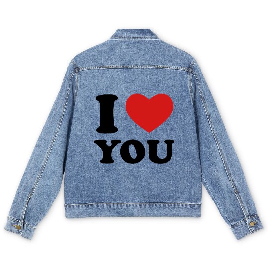 I Love You Men's Denim Jackets
