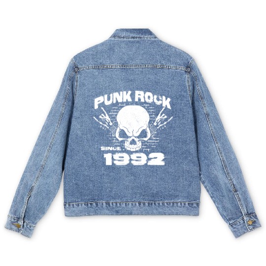 Punk Rock Since 1992 - Skull Rock Hands 32nd Men's Denim Jackets