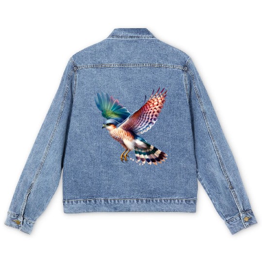 Collared Sparrowhawk in Flight Men's Denim Jackets