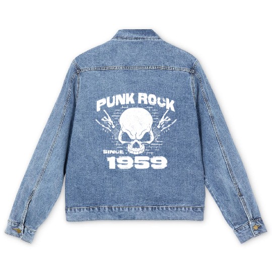 Punk Rock Since 1959 - Skull Rock Hands 65th Men's Denim Jackets