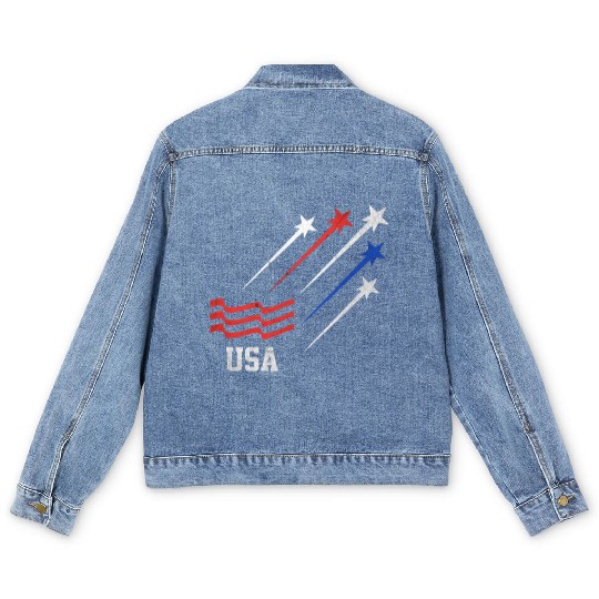 Patriotic 4th Of July USA Men's Denim Jackets