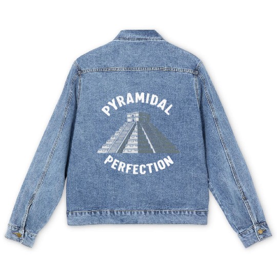 Aztec Pyramid Mayan Indigenous Mexican Aztec Men's Denim Jackets