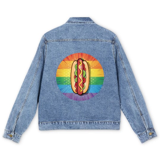 LGBTQ Hot Dog Men's Denim Jackets