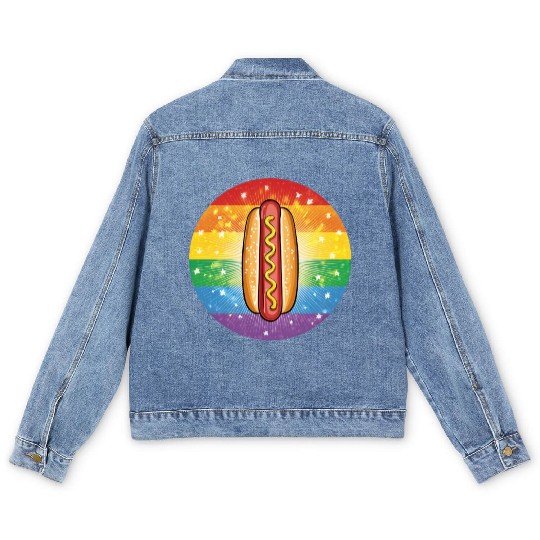 LGBTQ Hot Dog Men's Denim Jackets