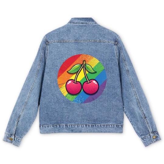LGBTQ Cherry Men's Denim Jackets