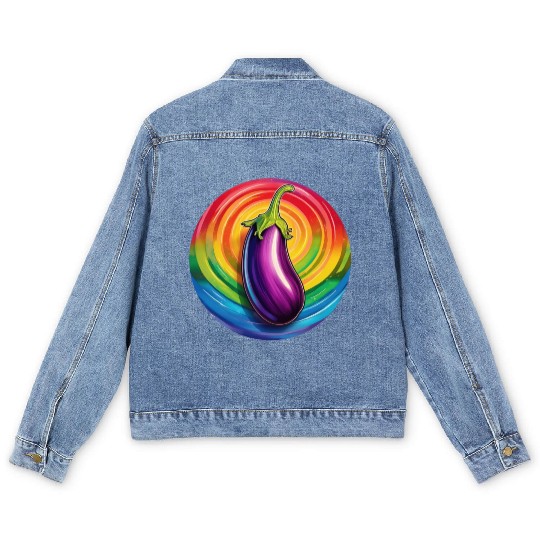 LGBTQ Eggplant Men's Denim Jackets