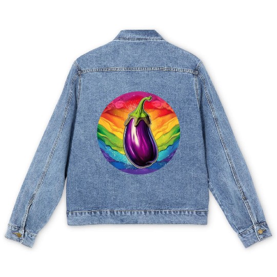 LGBTQ Eggplant Men's Denim Jackets