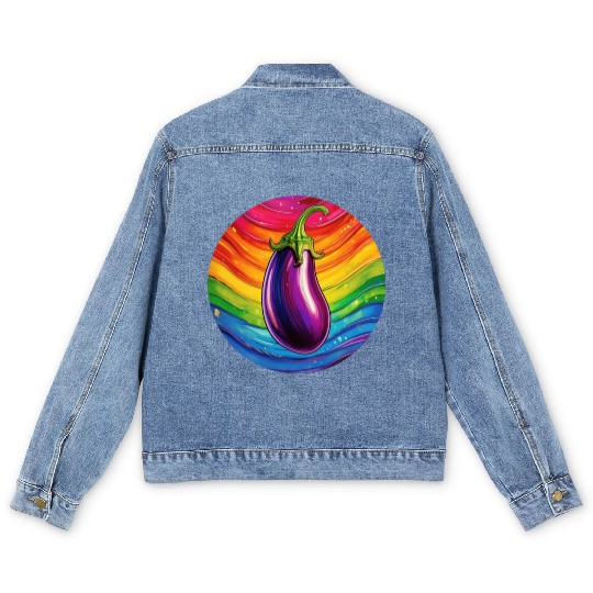 LGBTQ Eggplant Men's Denim Jackets