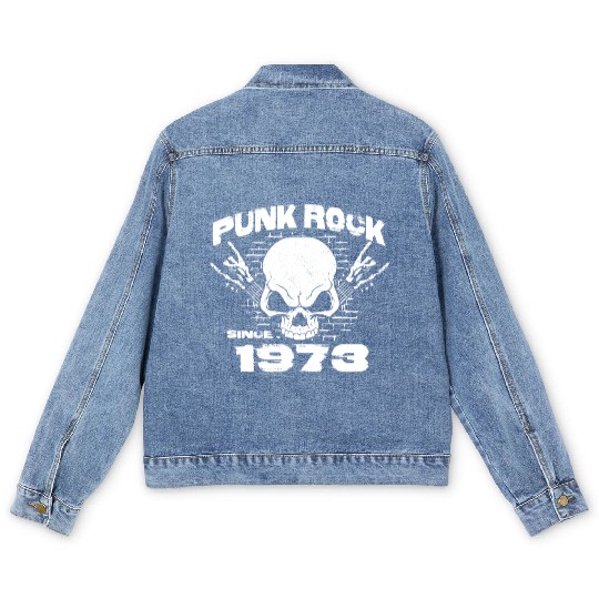 Punk Rock Since 1973 - Skull Rock Hands 51st Men's Denim Jackets
