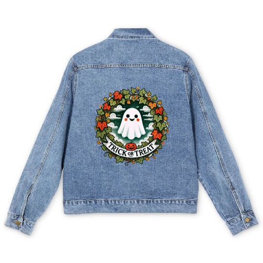 Trick or Treat Ghost Men's Denim Jackets