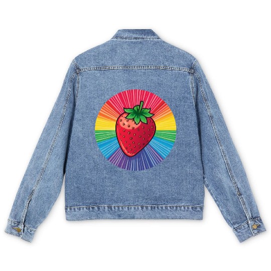 LGBTQ Strawberry Men's Denim Jackets