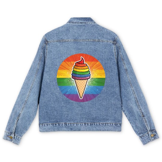 LGBTQ Ice Cream Men's Denim Jackets