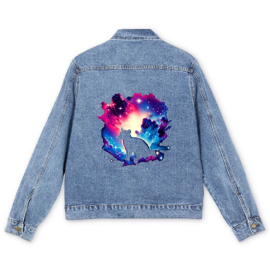 Cool Kinkajou Galaxy Space Art Men's Denim Jackets