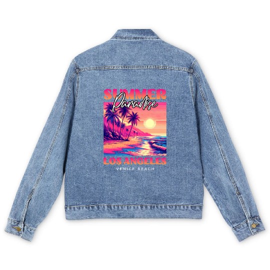 Summer Paradise Los Angeles Venice Beach Men's Denim Jackets
