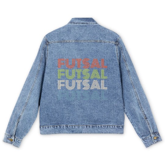 Futsal Coach Retro Vintage Cool Futsal Men's Denim Jackets