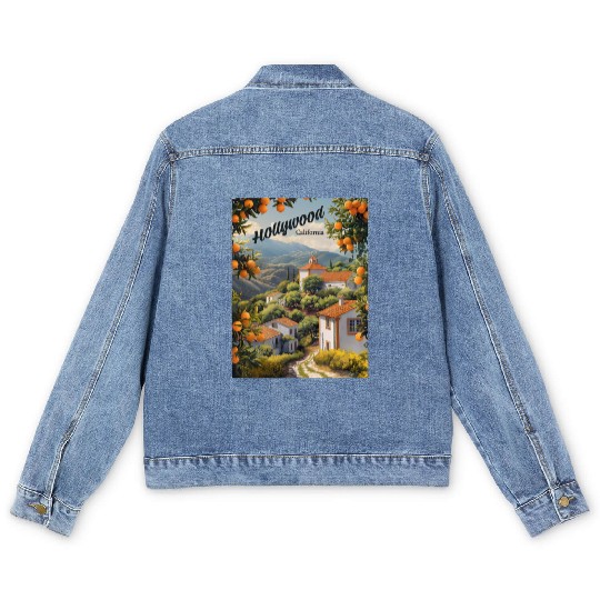 Old Hollywood California: Orange Groves Await Men's Denim Jackets