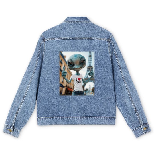 A Alien in Paris. I love Paris Men's Denim Jackets