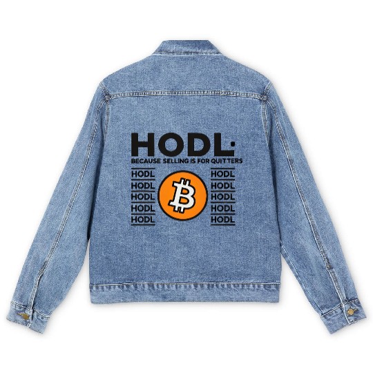 HODL Bitcoin Crypto Design Men's Denim Jackets